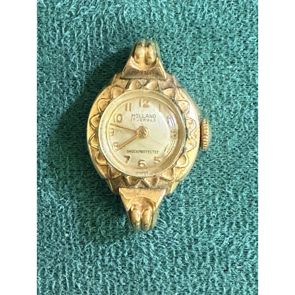 Vintage Holland Ladies Watch 17 Jewels Swiss 10K RGP Mechanical Not Working